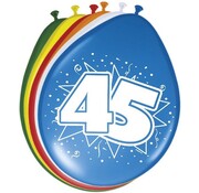 Ballonnen 45 jaar - 8 stuks