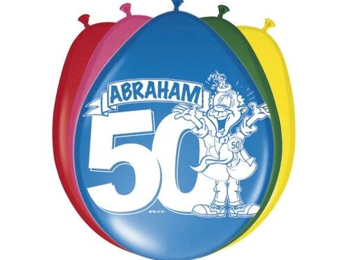 Ballonnen 50 jaar Abraham - 8 stuks