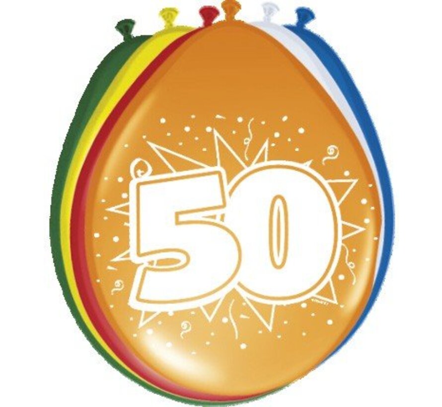 Ballonnen 50 jaar - 8 stuks