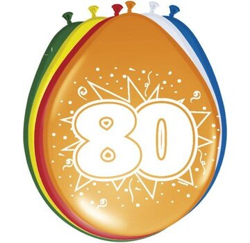 Ballonnen 80 jaar - 8 stuks