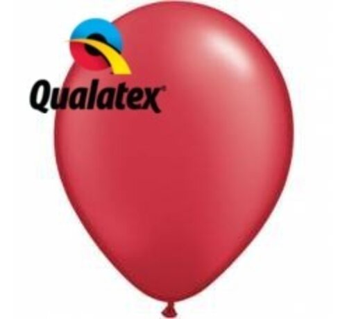 Ballonnen Pearl Rood 28cm 100 stuks | Qualatex