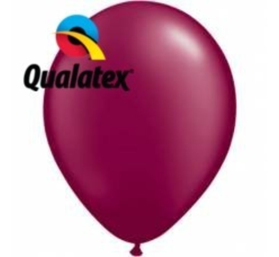 Ballonnen Pearl Bordeaux Rood  28cm 100 stuks | Qualatex