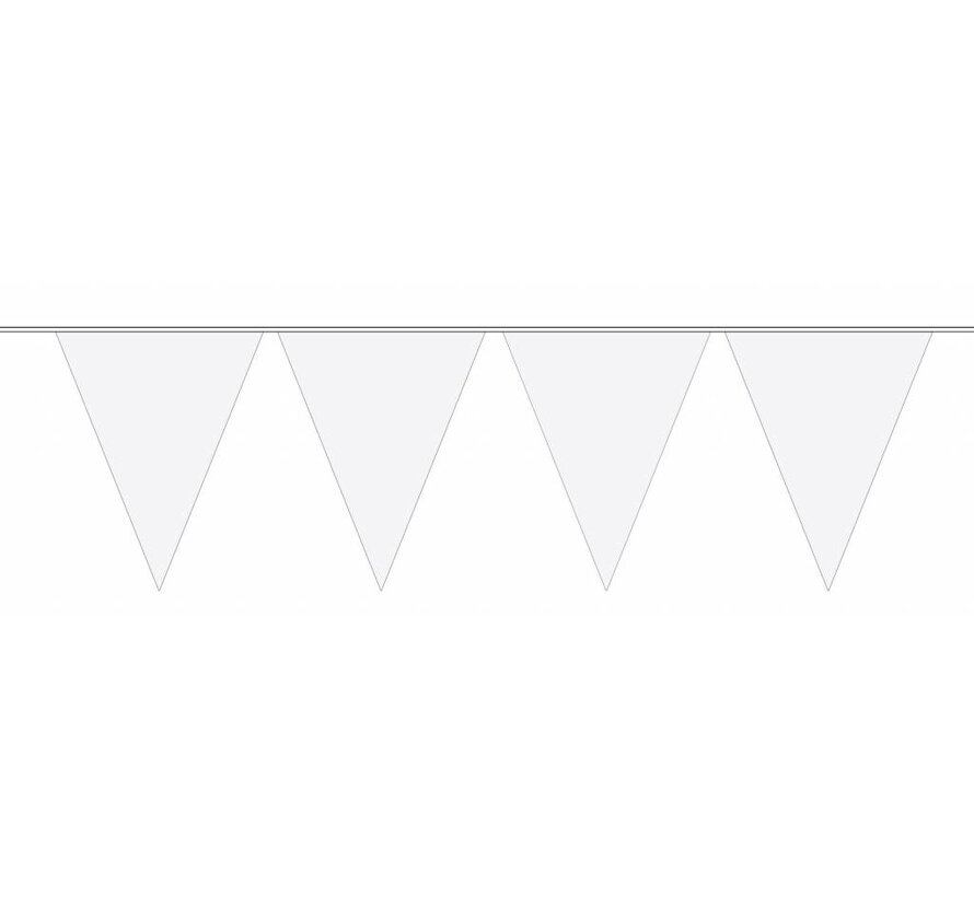 Vlaggenlijn Effen Wit 10m inclusief lint