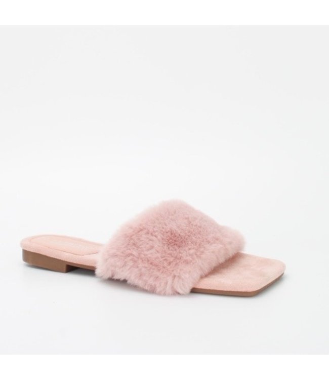 JENNER FLUFFY SLIPPERS - PINK