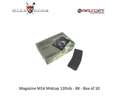 King Arms Magazine M16 Midcap 120rds - BK - Box of 10