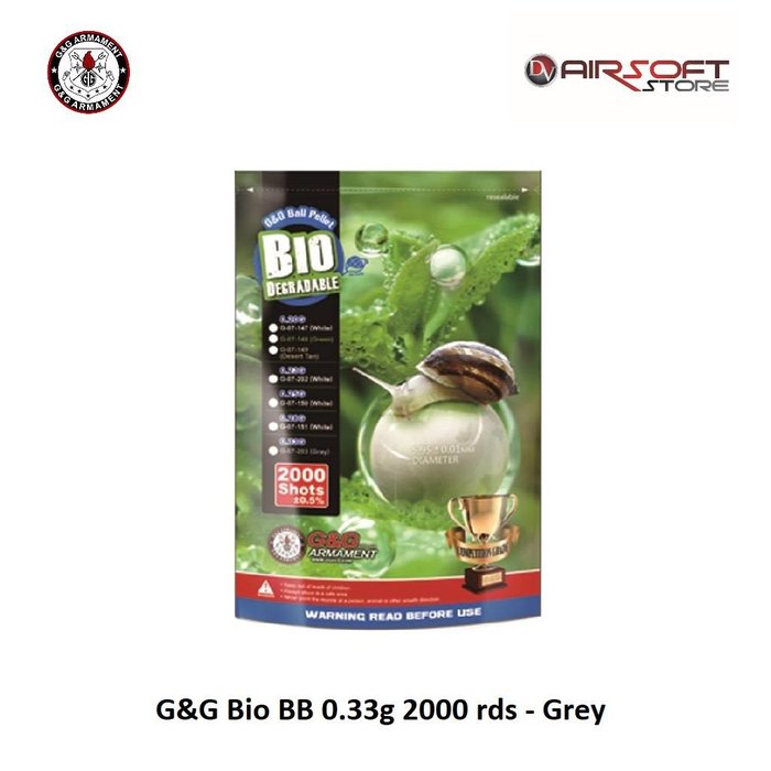 G&G G&G Bio BB 0.33g 2000 rds - Grey