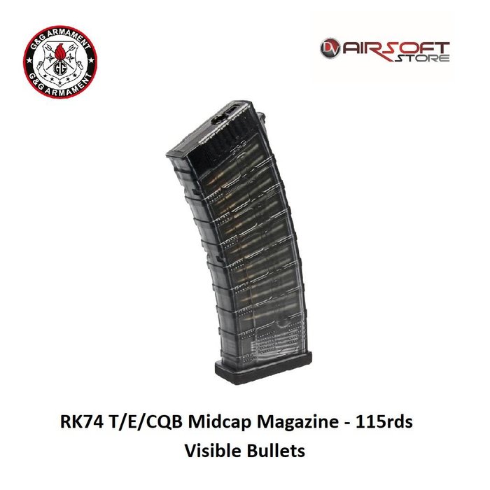 G&G RK74 T/E/CQB Midcap Magazine - 115rds - Visible Bullets