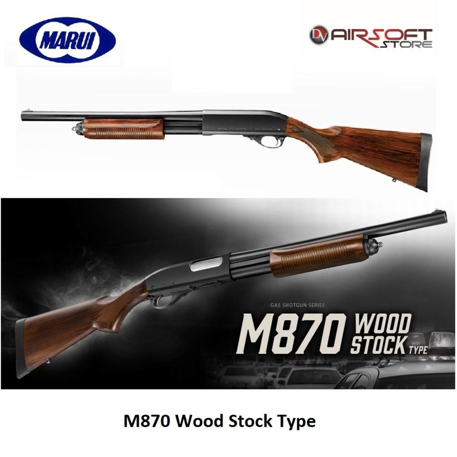 東京マルイ M870 WOOD STOCK TYPE Tokyo Marui M870 Wood Stock type Airsoft Gas Shotgun