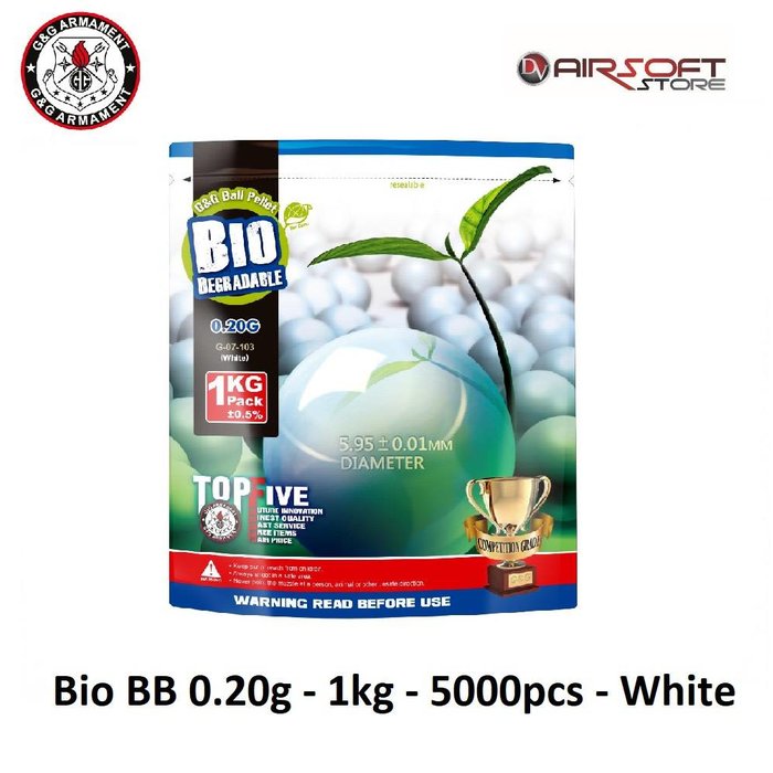 G&G Bio BB 0.20g - 1kg - 5000pcs - Blanc