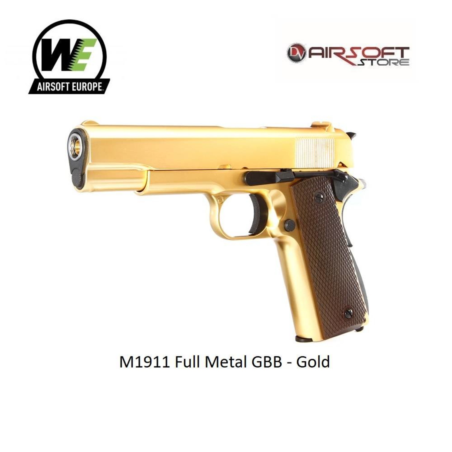 WE Tech 1911 Government Full Metal GBB Pistol (Gold)