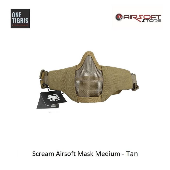 One Tigris Scream Airsoft Mask Medium - Tan