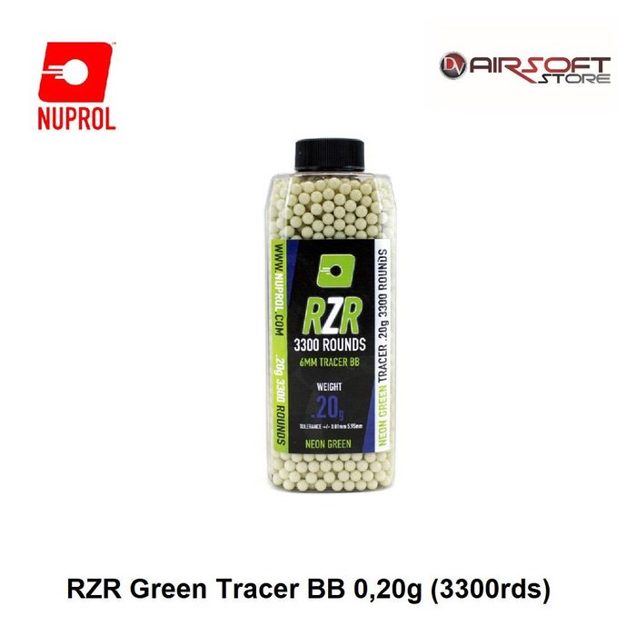 NUPROL 0.20g RZR Green Tracer BB (3300rds)