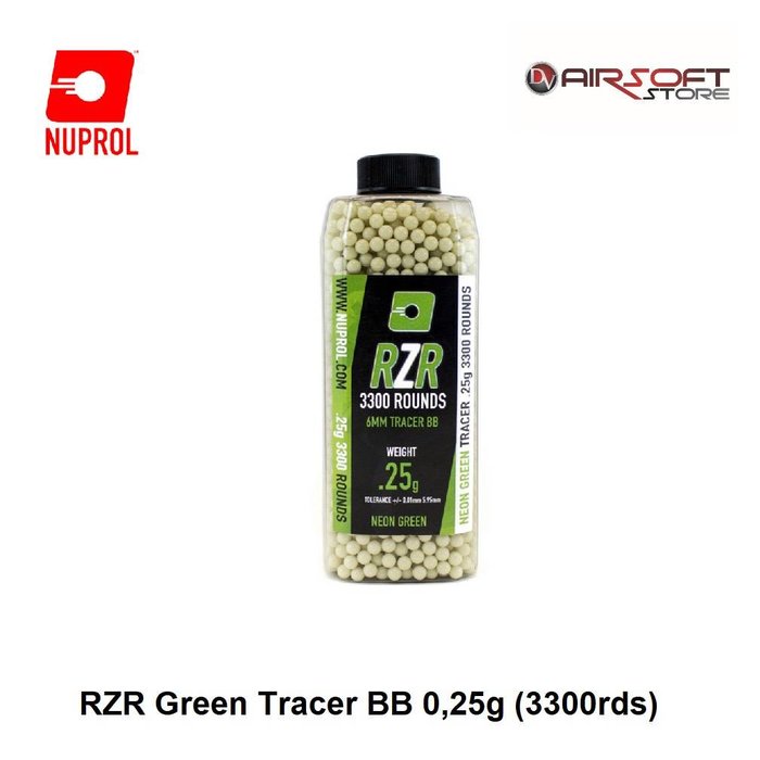 NUPROL 0.25g RZR Green Tracer BB (3300rds)