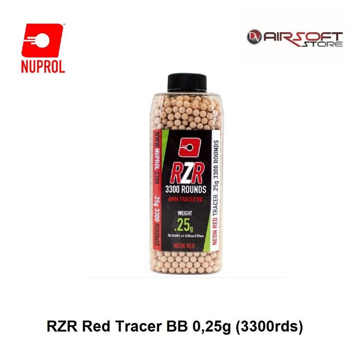 NUPROL 0.25g RZR Red Tracer BB (3300rds)