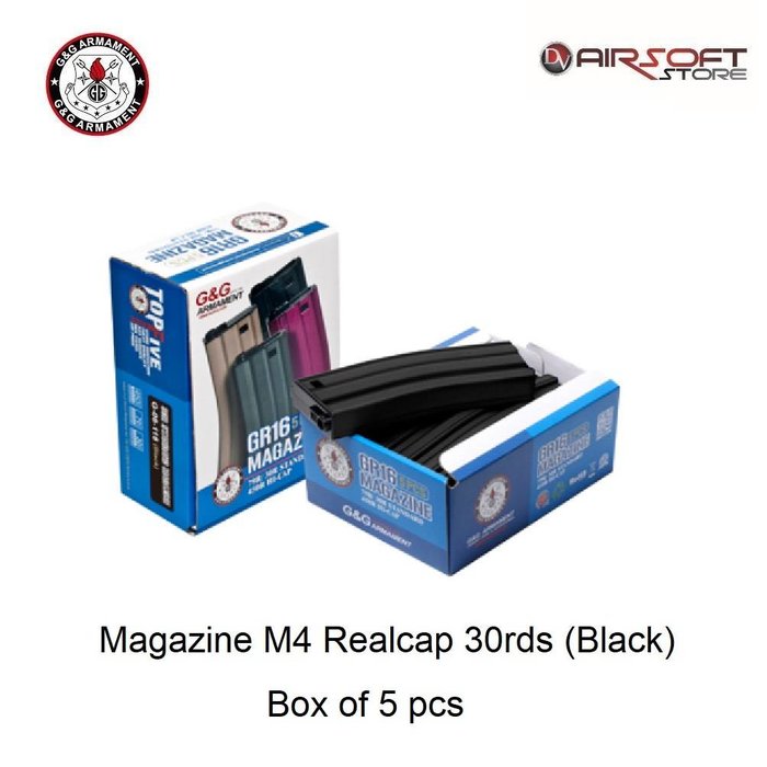 G&G Magazine M4 Realcap 30rds (Black) - box of 5