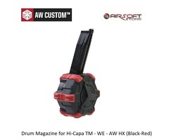 Armorer Works Drum Magazine for Hi-Capa TM - WE - AW HX (Black-Red)