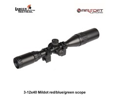 Lancer Tactical Rifle Scope 3-12x40 Mildot red/blue/green scope