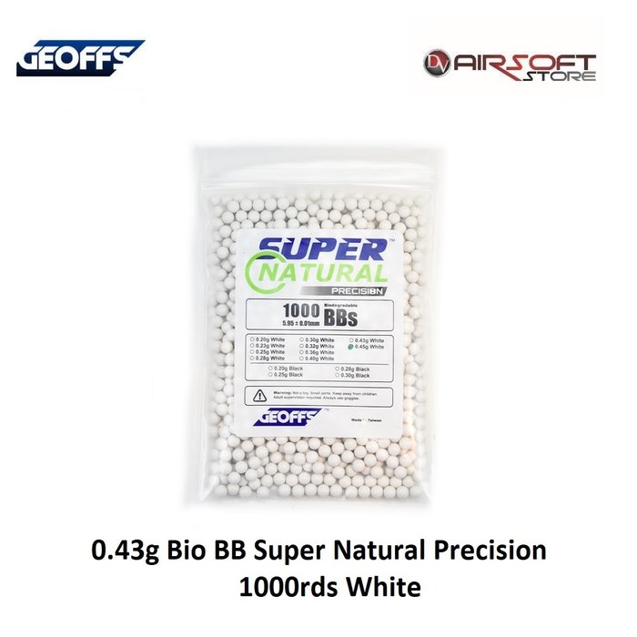 Geoffs 0.43g Bio BB Super Natural Precision 1000rds White