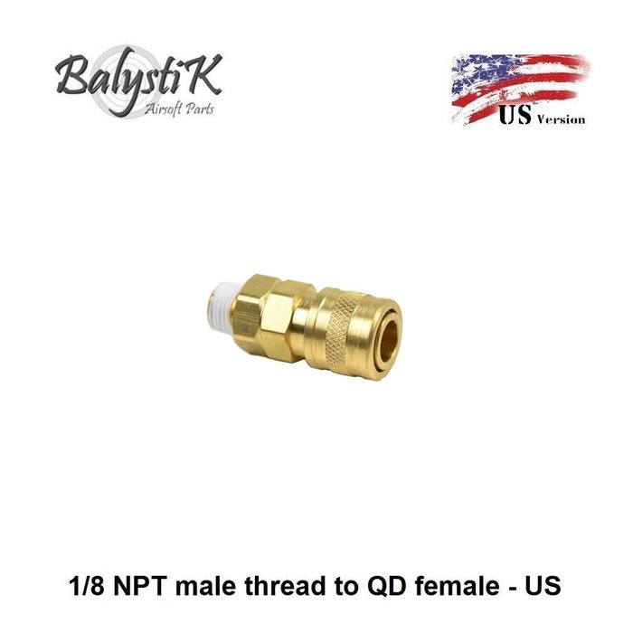 Balystik 1/8 NPT male thread to QD female - US