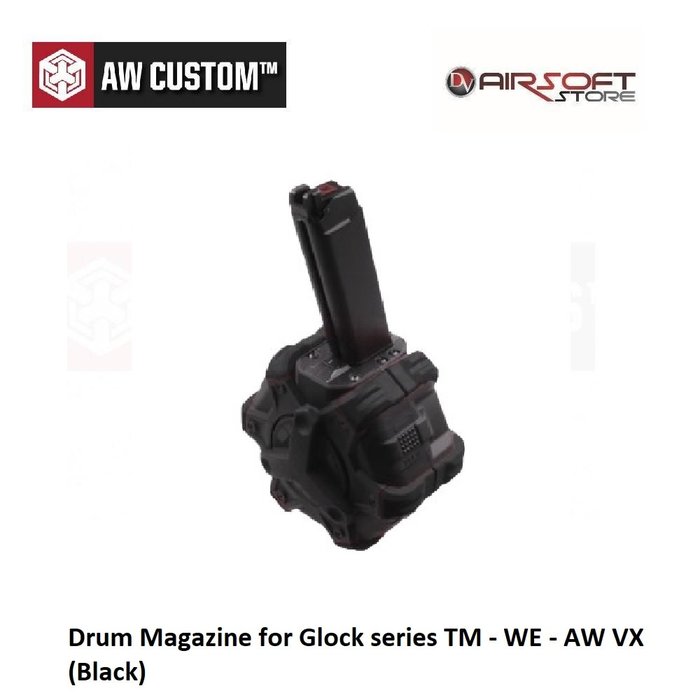 Armorer Works Drum Magazine for Glock series TM - WE - AW VX (Black)