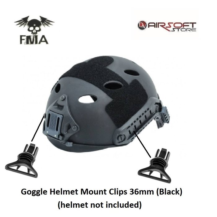 FMA Goggle Helmet Mount Clips 36mm (Black)
