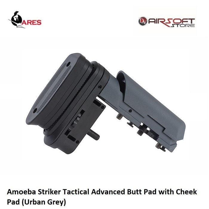 Ares Amoeba Striker Tactical Advanced Butt Pad with Cheek Pad (Urban Grey)