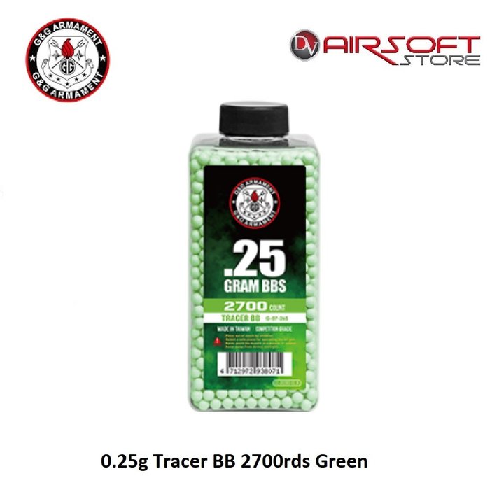 G&G 0.25g Tracer BB 2700rds Green