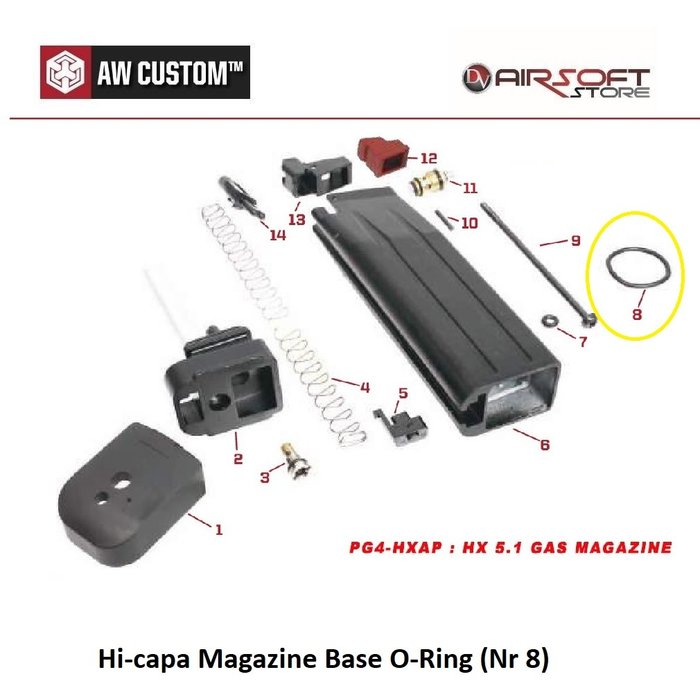 Armorer Works Hi-capa Magazine Base O-Ring (Nr 8)