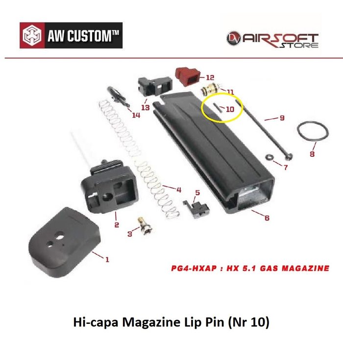 Armorer Works Hi-capa Magazine Lip Pin (Nr 10)