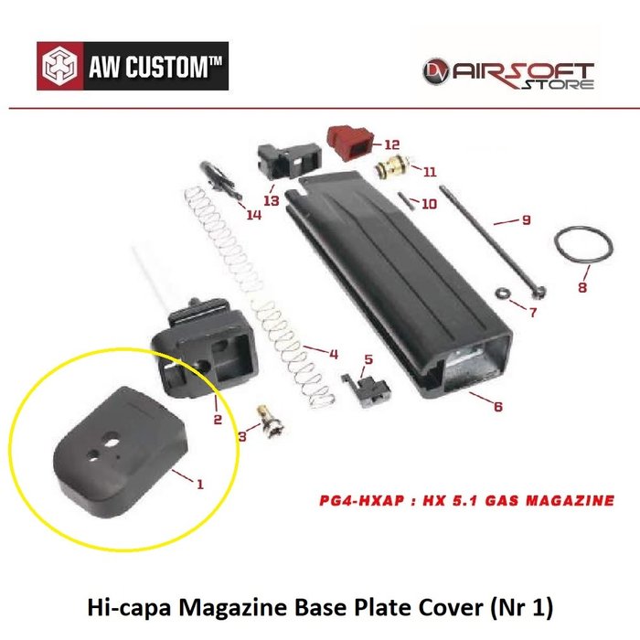 Armorer Works Hi-capa Magazine Base Plate Cover (Nr 1)