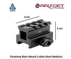 UTG Picatinny Riser Mount 3 slots Short Medium