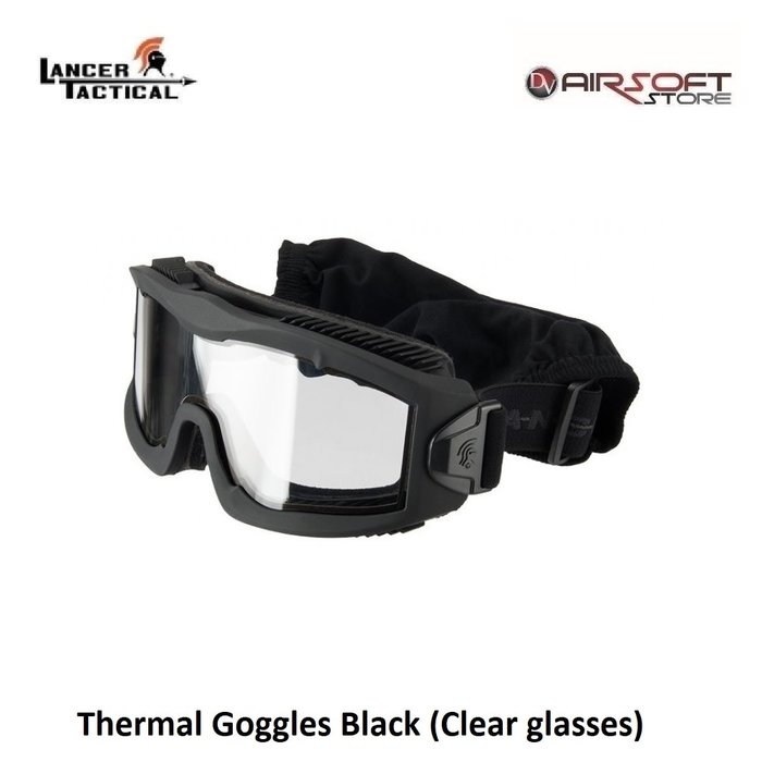 Lancer Tactical Thermal Goggles Black (Clear glasses)