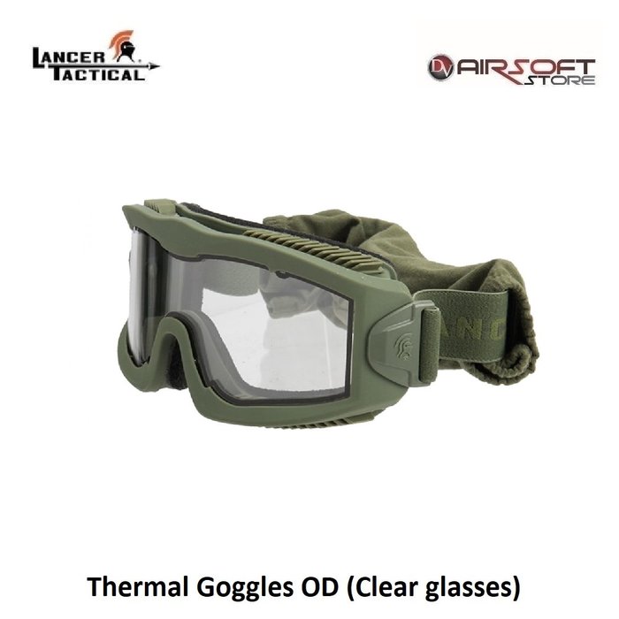Lancer Tactical Thermal Goggles OD (Clear glasses)
