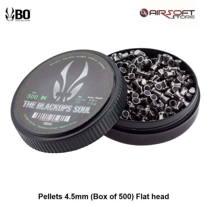 BO Pellets 4.5mm (Box of 500) Flat head
