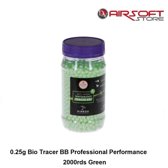 Nimrod 0.25g Bio Tracer BB Professional Performance 2000rds green