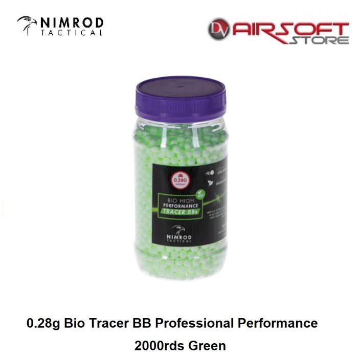 Nimrod 0.28g Bio Tracer BB Professional Performance 2000rds Green