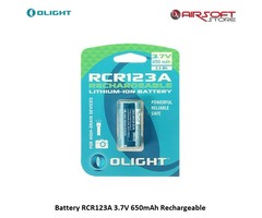 Olight Battery RCR123A 3.7V 650mAh Rechargeable