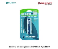 Olight Battery Li-Ion rechargeable 3.6V 3400mAh (type 18650)