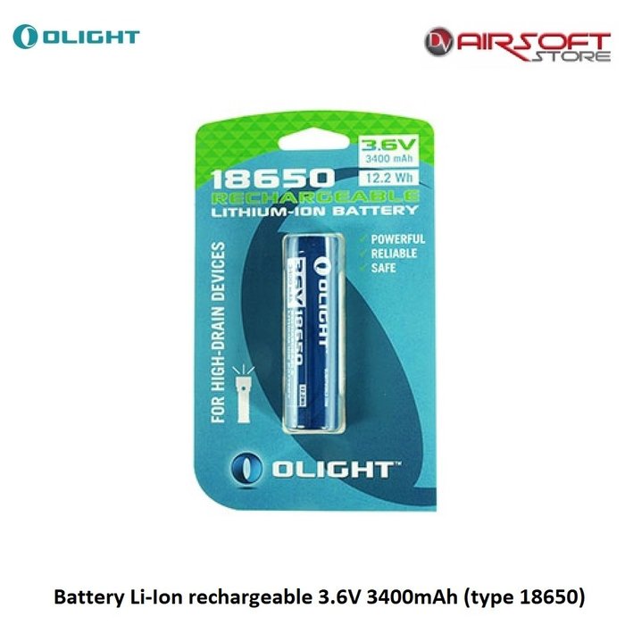 Olight Battery Li-Ion rechargeable 3.6V 3400mAh (type 18650)