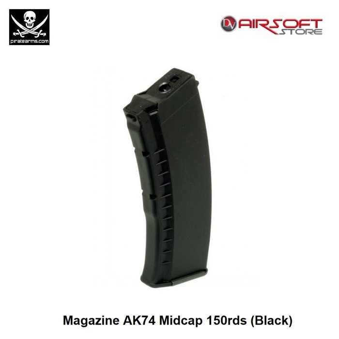 PIRATE ARMS Magazine AK74 Midcap 150rds (Black)