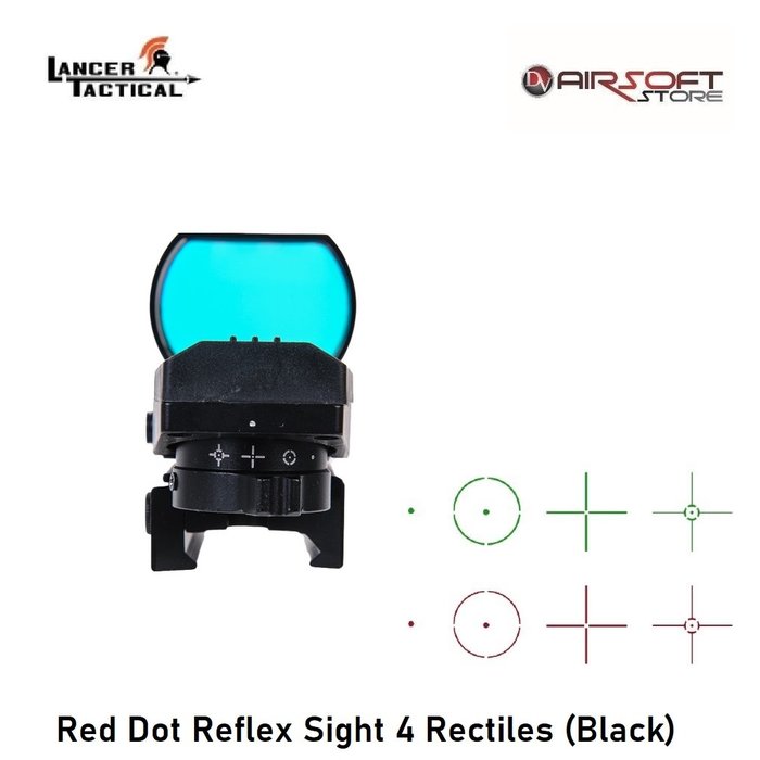 Lancer Tactical Red Dot Reflex Sight 4 Rectiles (Black)