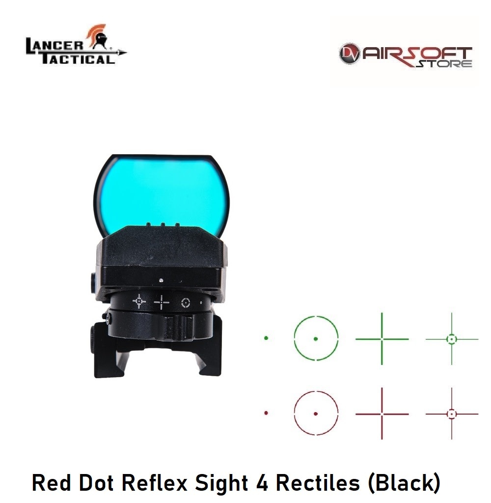 Lancer Tactical Red Dot Reflex Sight 4 Rectiles (Black)