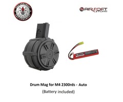 G&G Drum Mag for M4 2300rds - Auto with battery