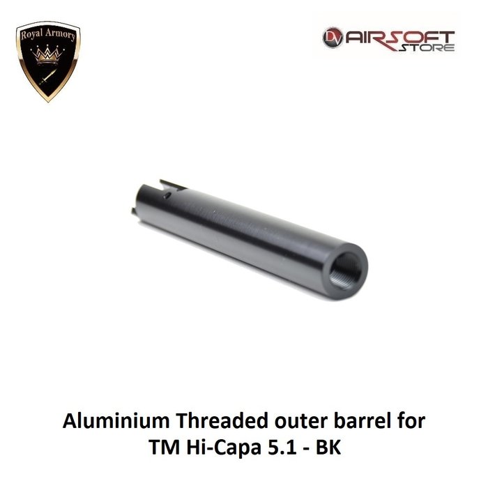 Royal Armory Aluminium Threaded outer barrel for TM Hi-Capa 5.1 - BK