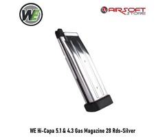 WE (Wei Tech) WE Hi-Capa 5.1 & 4.3 Gas Magazine 28 Rds-Silver