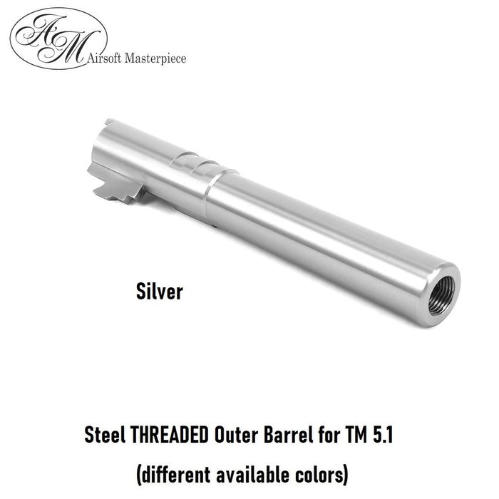 Airsoft Masterpiece Steel THREADED Outer Barrel for TM 5.1