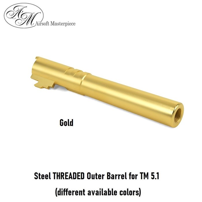 Airsoft Masterpiece Steel THREADED Outer Barrel for TM 5.1