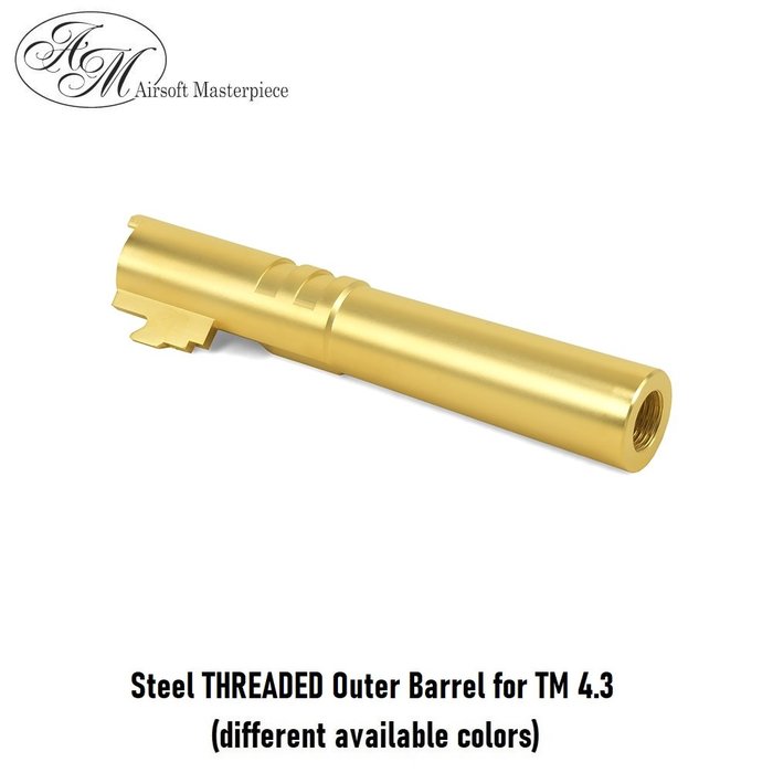 Airsoft Masterpiece Steel THREADED Outer Barrel for TM 4.3