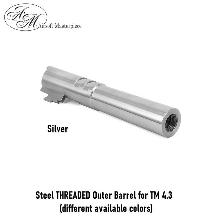 Airsoft Masterpiece Steel THREADED Outer Barrel for TM 4.3