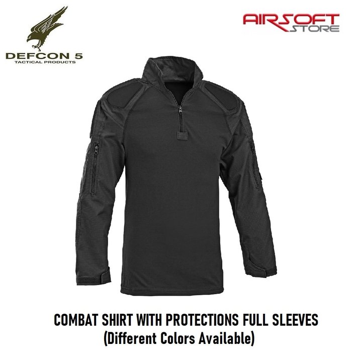 DEFCON 5 COMBAT SHIRT WITH PROTECTIONS FULL SLEEVES (Black)